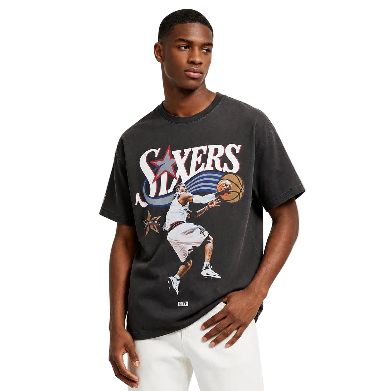 Kith NBA AlI Star Philadelphia 76ers Allen Iverson Vintage Tee Black - AFewVibe
