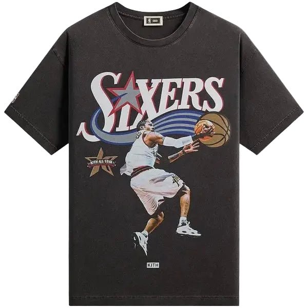 Kith NBA AlI Star Philadelphia 76ers Allen Iverson Vintage Tee Black - AFewVibe