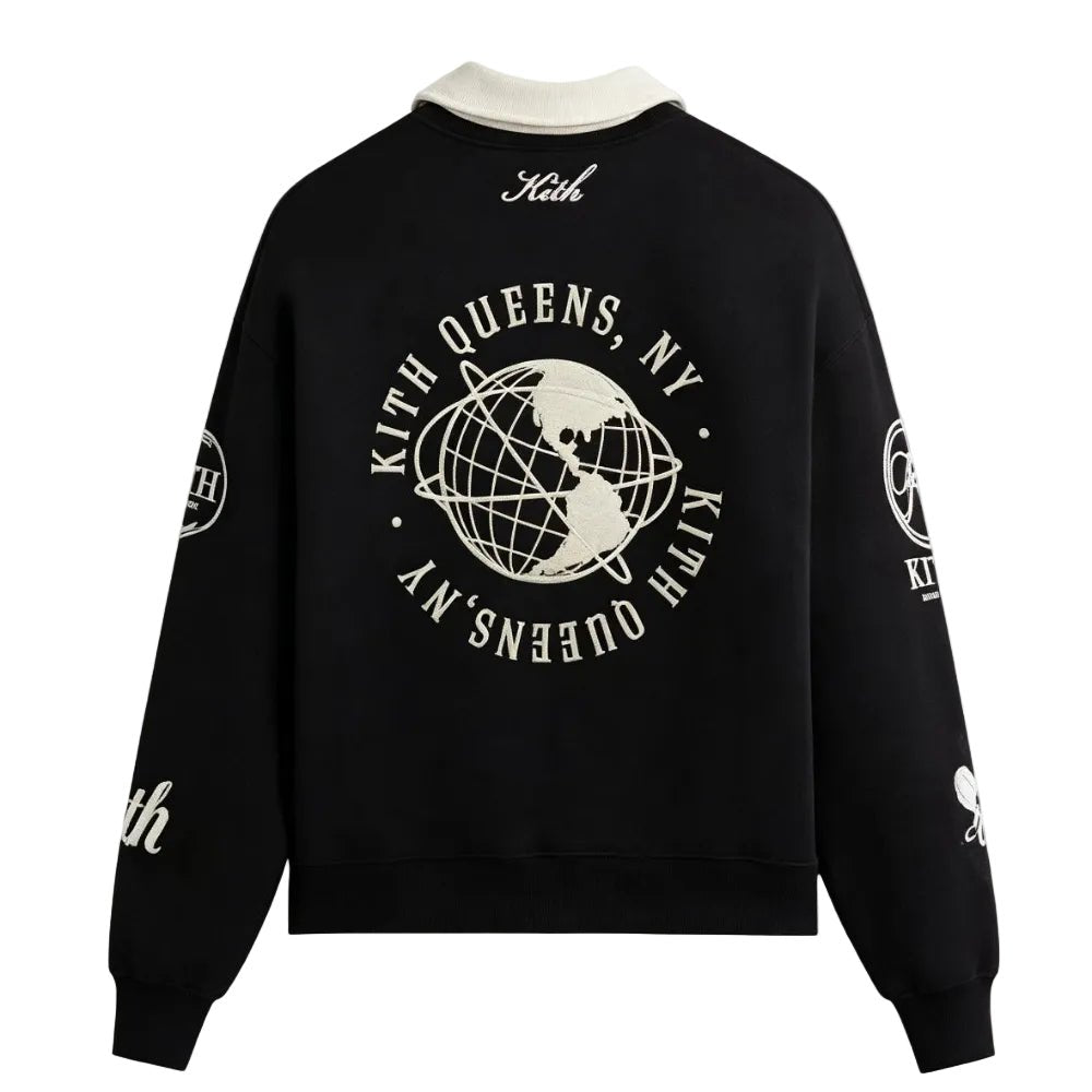 Kith Nelson Collared Rugby Pullover Black - Afewvibe