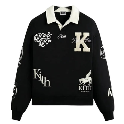 Kith Nelson Collared Rugby Pullover Black - Afewvibe