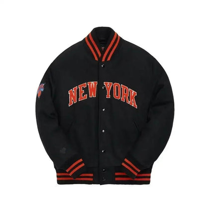Kith New York Knicks Varsity Jacket Black - Afewvibe
