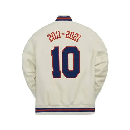 Kith New York Knicks Varsity Jacket White - Afewvibe