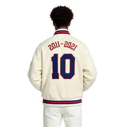 Kith New York Knicks Varsity Jacket White - AFewVibe