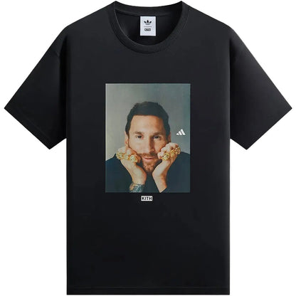 Kith x adidas Messi Football Graphic Tee Black - AFewVibe