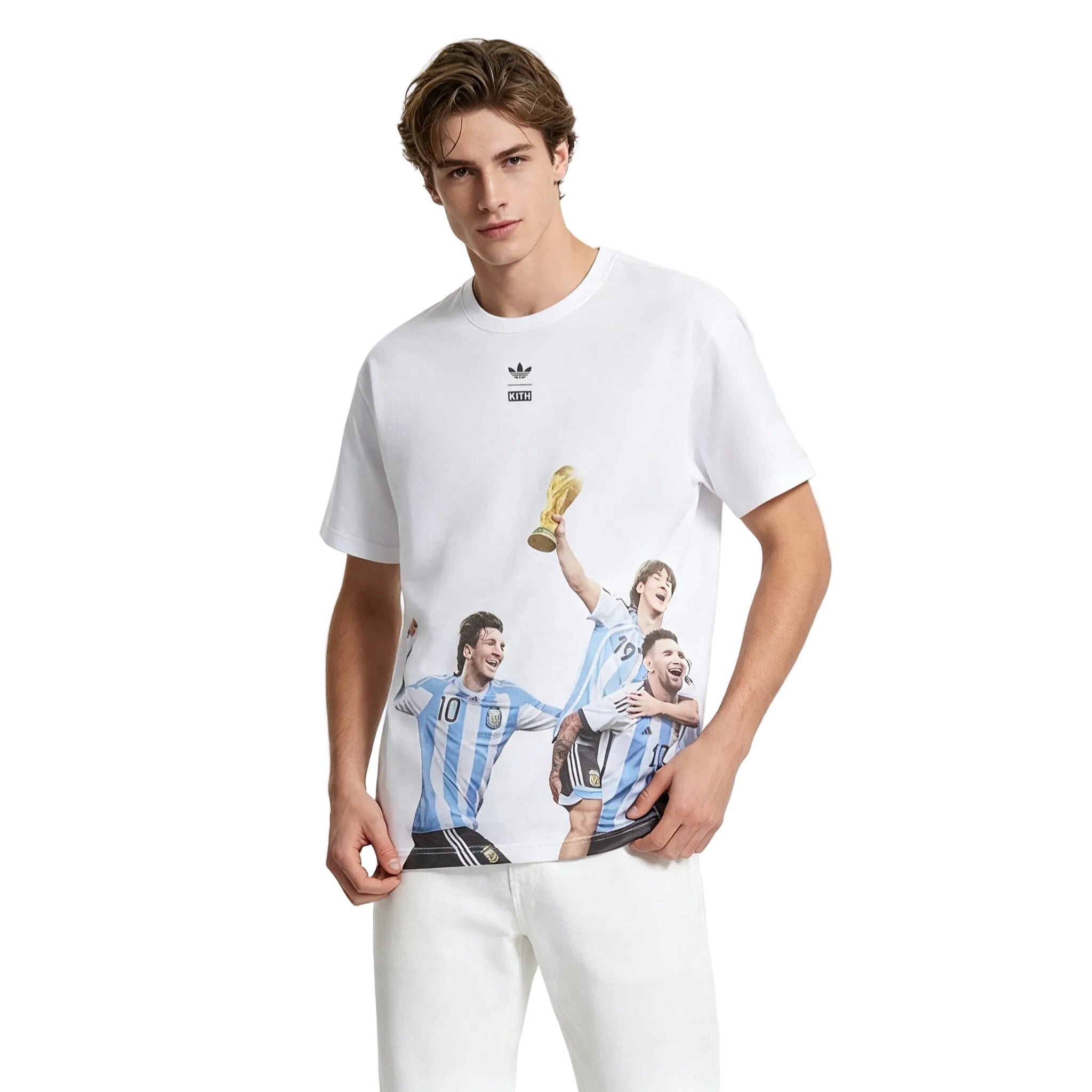 Kith x adidas Messi Football World Cup Graphic Tee White - AFewVibe