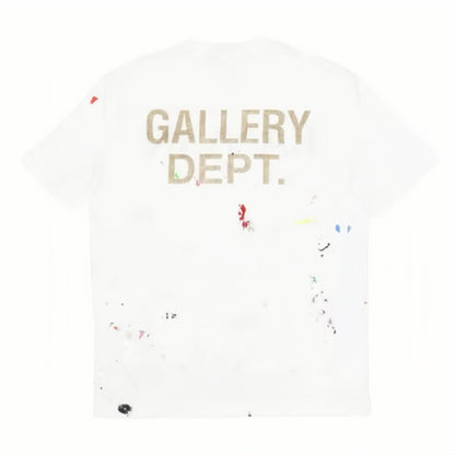 Lanvin x Gallery Dept. Logos Printed T-Shirt With Paint Marks White - AFewVibe