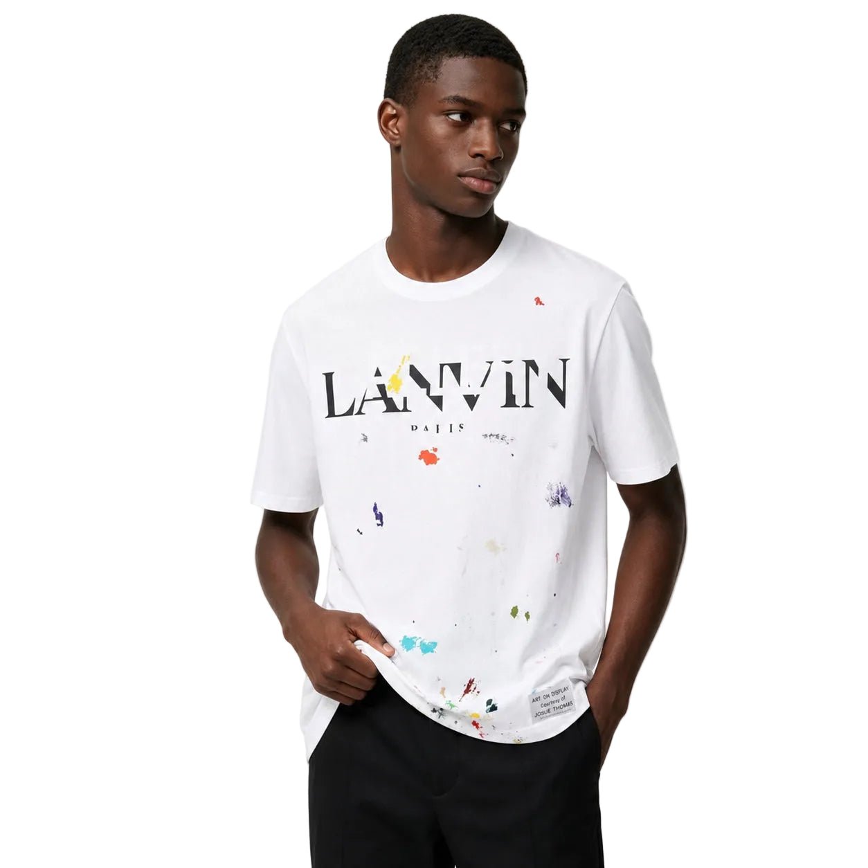 Lanvin x Gallery Dept. Logos Printed T-Shirt With Paint Marks White - AFewVibe