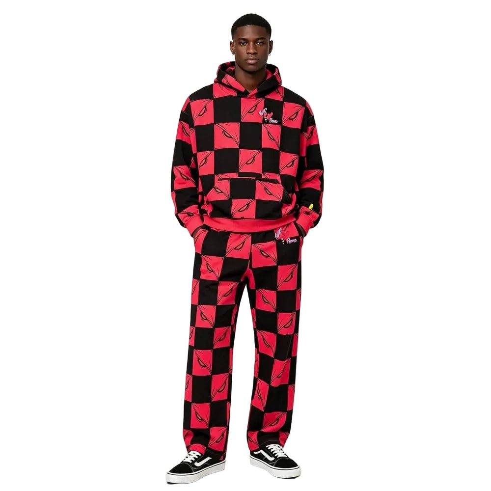 Matty Boy Anti Promo 99 Eyez Sweatpants Black Red - AFewVibe