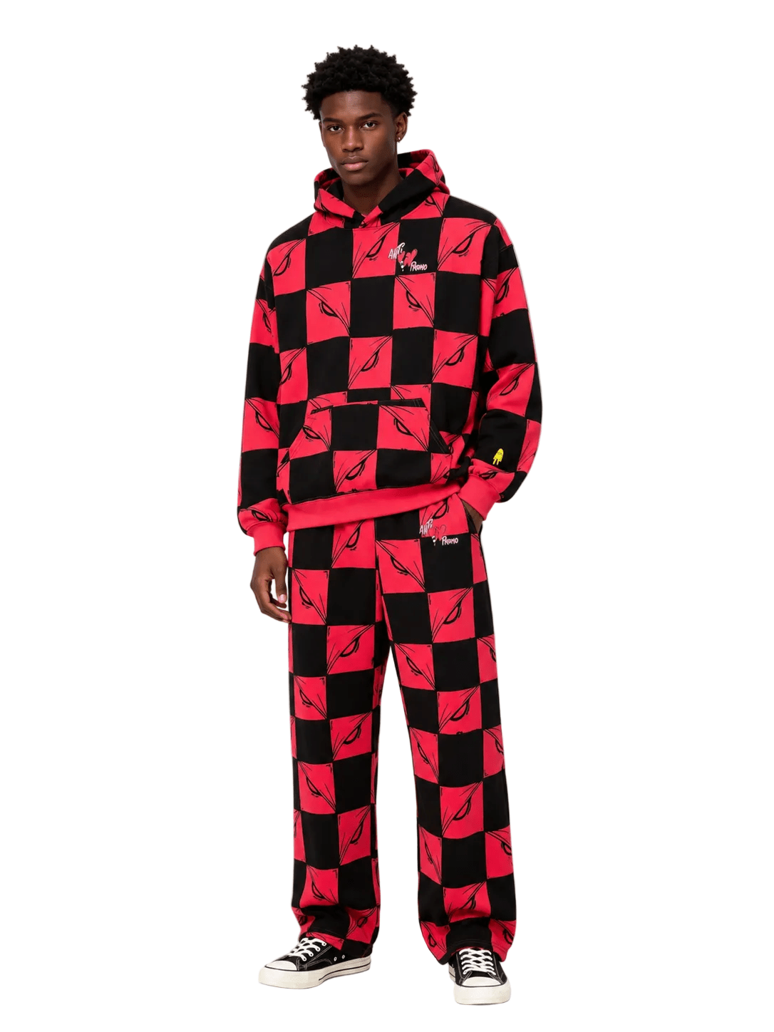 Matty Boy Anti Promo 99 Eyez Sweatpants Black Red - AFewVibe