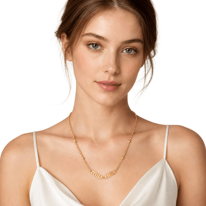 Miu Miu Logo Metal necklace Gold - AFewVibe