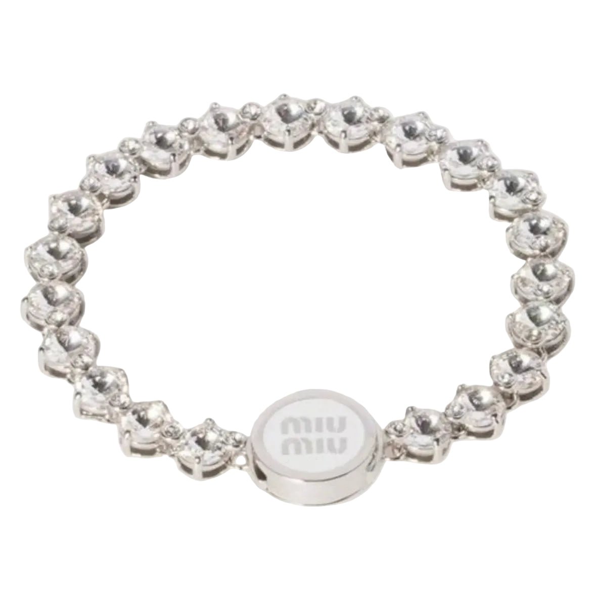 MIU MIU Metal Bracelet with Crystals Silver – AFewVibe