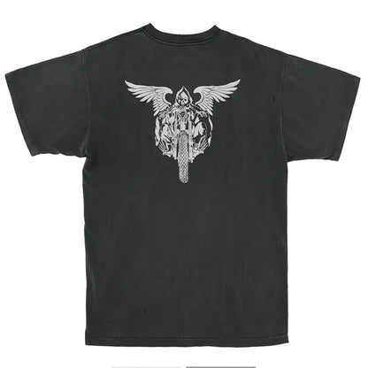 Neighborhood x Saint Michael Skull Biker T-Shirt Vintage Black - Afewvibe