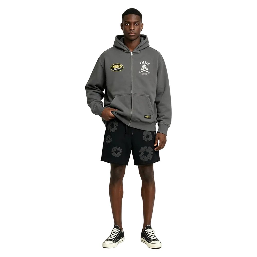 Palace x Neighborhood Skull Zip Hood Charcoal - AFewVibe