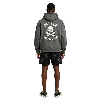 Palace x Neighborhood Skull Zip Hood Charcoal - AFewVibe
