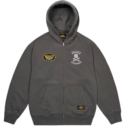 Palace x Neighborhood Skull Zip Hood Charcoal - Afewvibe