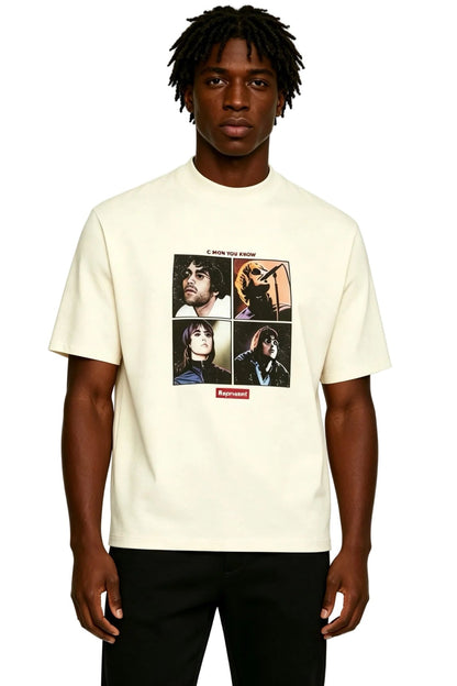Represent Liam Gallagher Cmon You Know Vintage Tee White - Afewvibe