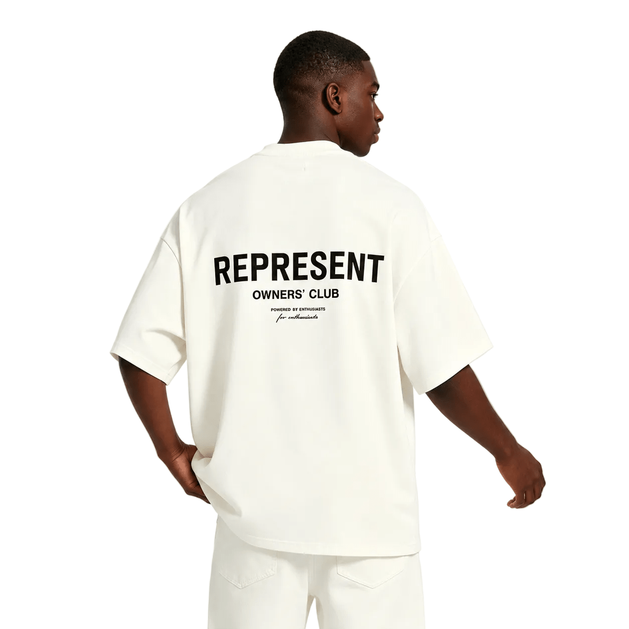 Represent Owners Club T-Shirt Flat White Black - AFewVibe