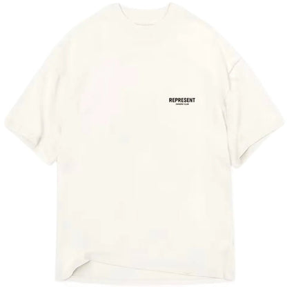 Represent Owners Club TShirt Flat White Black - Afewvibe