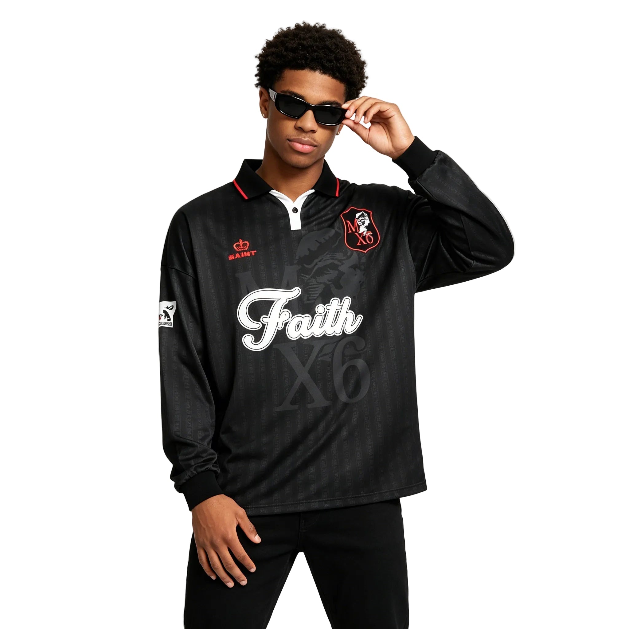 Saint Michael Faith Soccer Shirt Black - AFewVibe