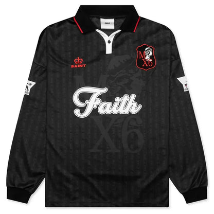 Saint Michael Faith Soccer Shirt Black - Afewvibe