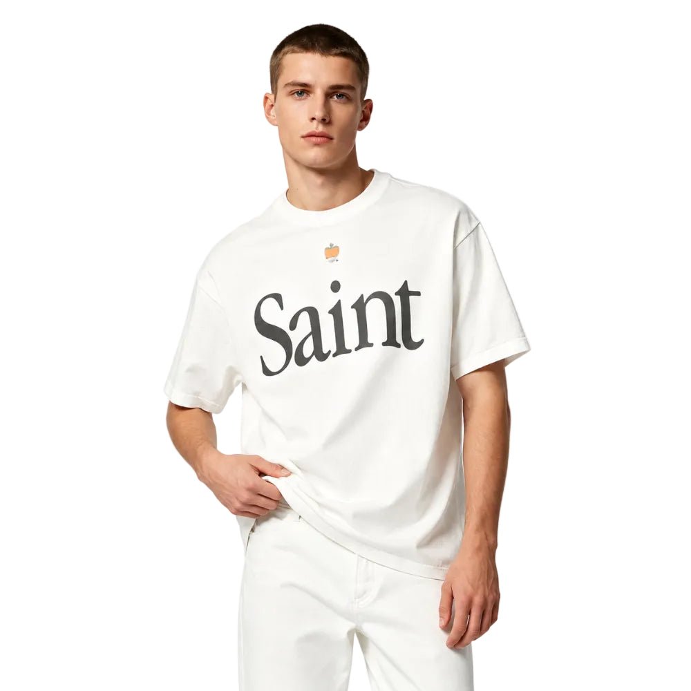 Saint Michael Heart Saint T-Shirt White - AFewVibe