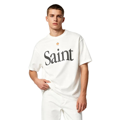 Saint Michael Heart Saint T-Shirt White - AFewVibe