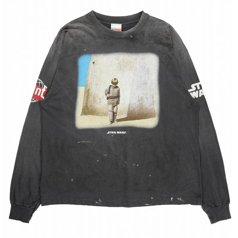 SAINT Mxxxxxx STAR WARS LS TEE /DARTHVADER BLACK - Afewvibe