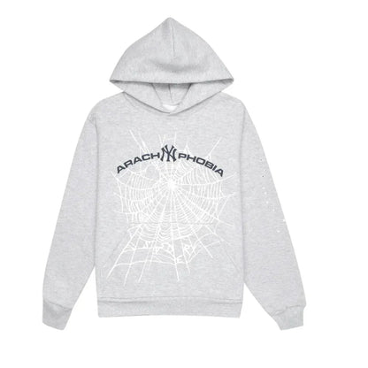 Sp5der Arach NY Phobia Hoodie Ash Grey - Afewvibe