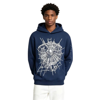 Sp5der Arach NY Phobia Hoodie Navy - AFewVibe