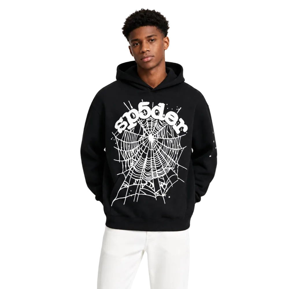 Sp5der OG Web Hoodie Black - AFewVibe