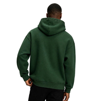 Sp5der Og Web Studded Zip Hoodie Green - AFewVibe