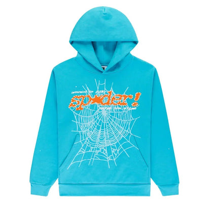 Sp5der Punk V2 Hoodie Cyan - Afewvibe