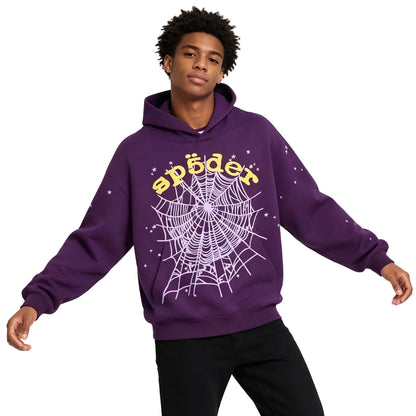 Sp5der Star OG Web V2 Hoodie Purple - AFewVibe