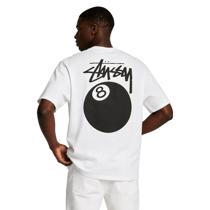 Stussy 8 Ball Tee White - AFewVibe