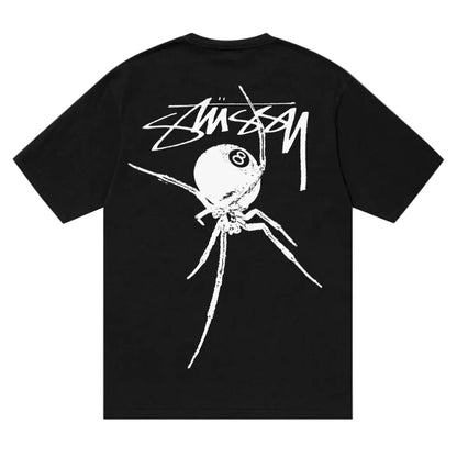 Stussy Arachnid Pigment Dyed Tee Black - AFewVibe