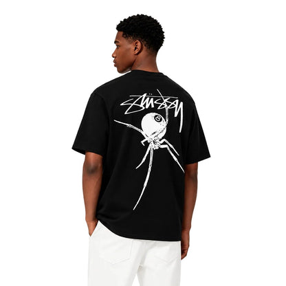 Stussy Arachnid Pigment Dyed Tee Black - AFewVibe