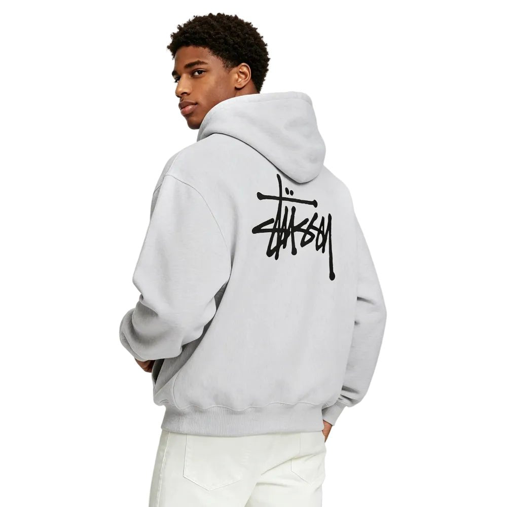 Stussy Basic Hoodie Ash Heather - AFewVibe