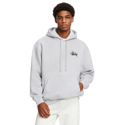 Stussy Basic Hoodie Ash Heather - AFewVibe