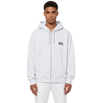 Stussy Basic Zip Hood Ash Heather - AFewVibe