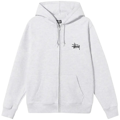 Stussy Basic Zip Hood Ash Heather - AFewVibe