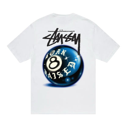 Stussy Born X Raised 8 Ball Tee White - AFewVibe