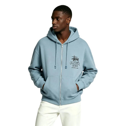 Stussy Cali Grown Zip Hoodie Slate - AFewVibe