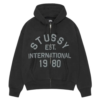Stussy Established Zip Hoodie Black - Afewvibe