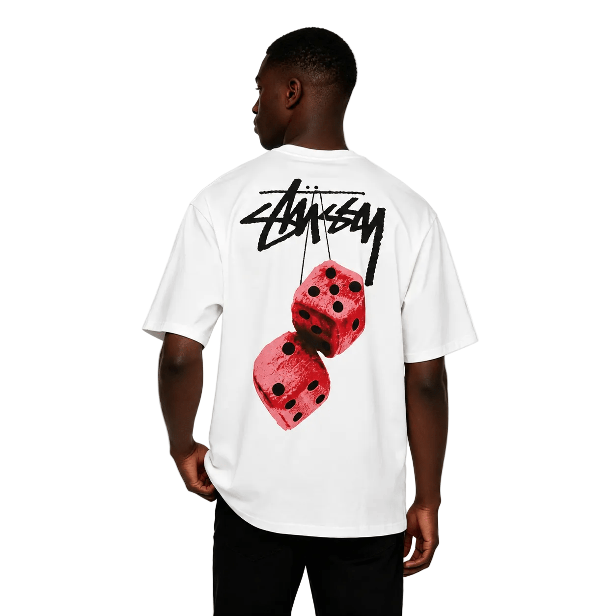 Stussy Fuzzy Dice Tee White - AFewVibe