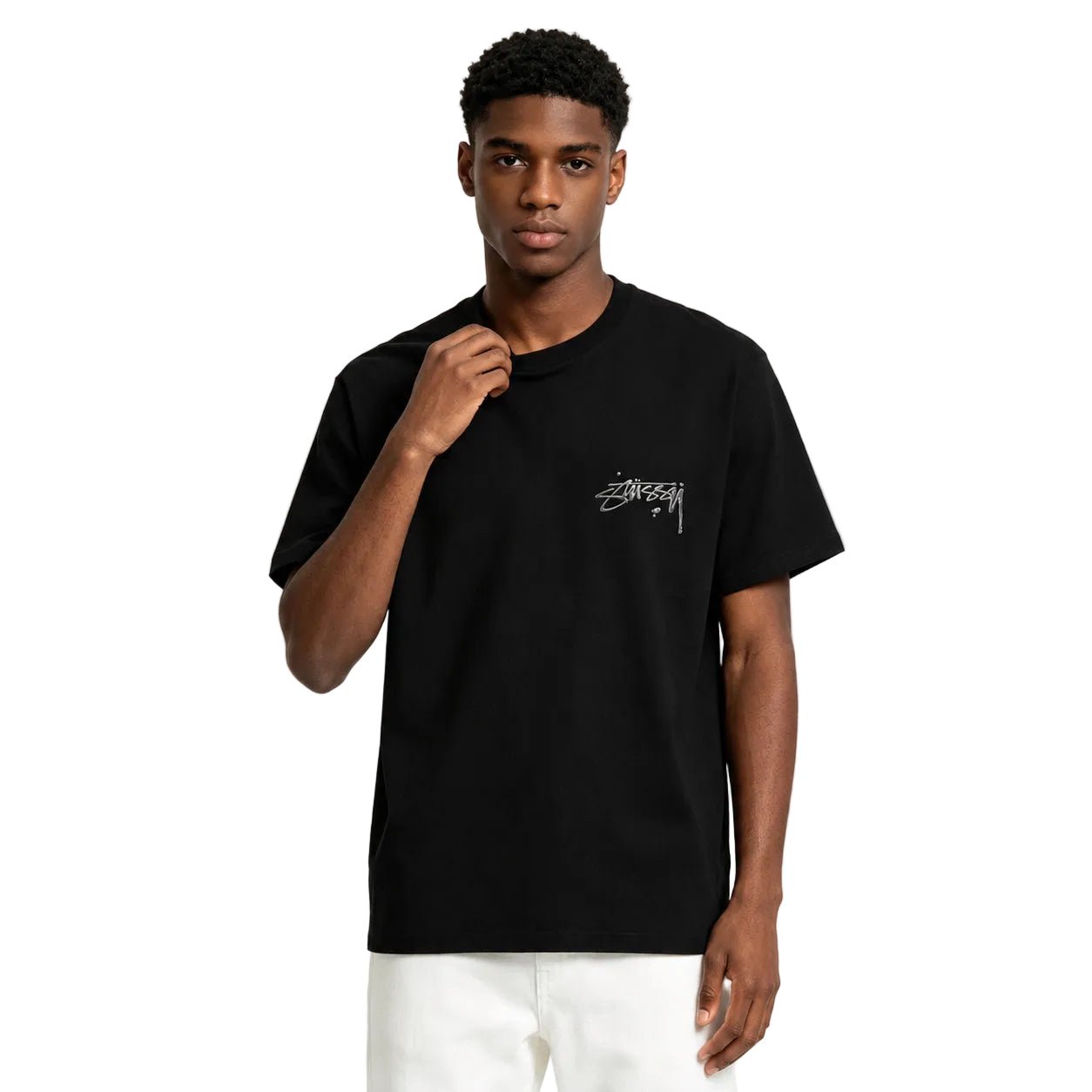 STUSSY MERCURY TEE ブラック Lサイズ ステューシー/// Stüssy Mercury Tee Black | Metallic-Effect Logo Tee – AFewVibe