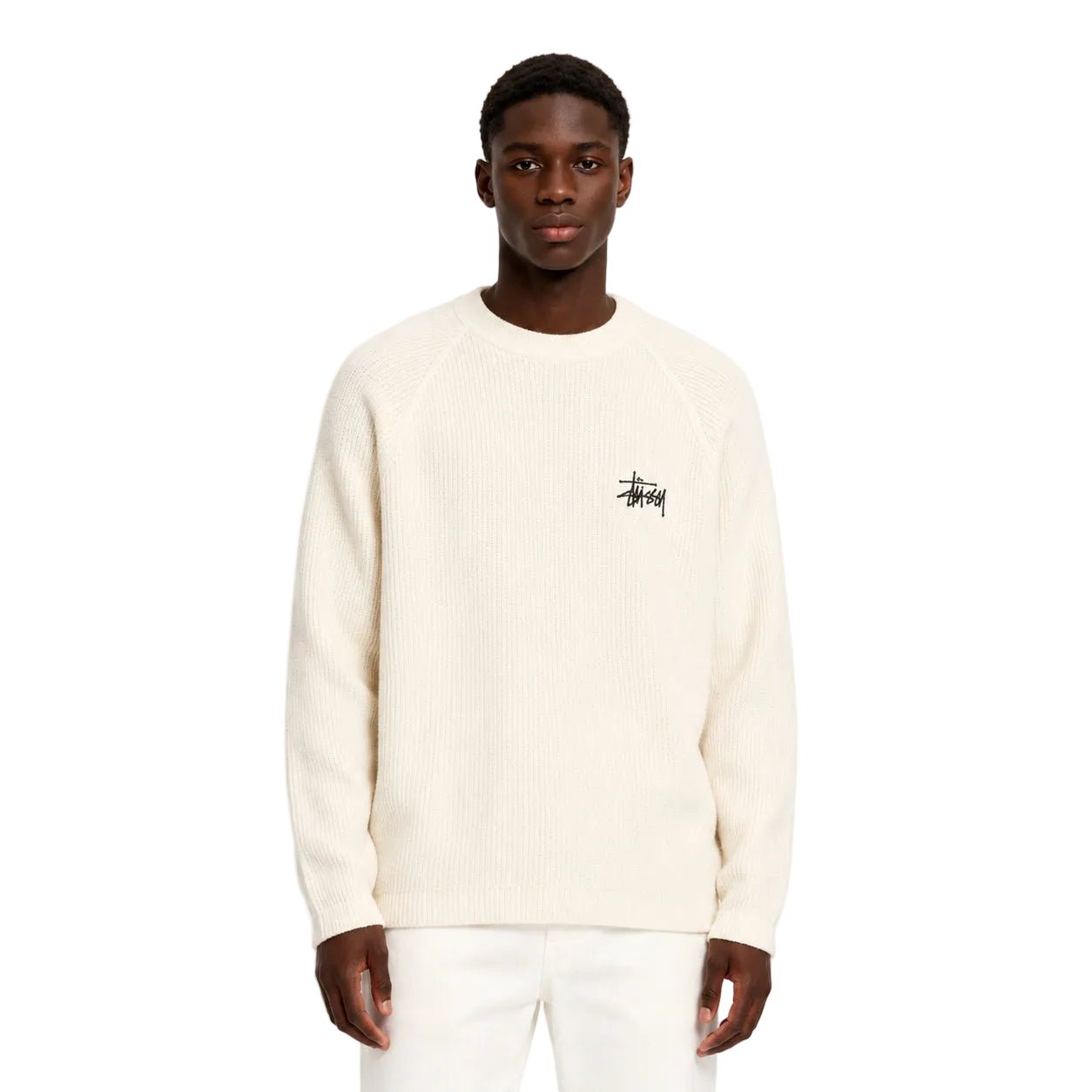 Stussy Raglan Thermal Long-Sleeve Crew Bone - AFewVibe