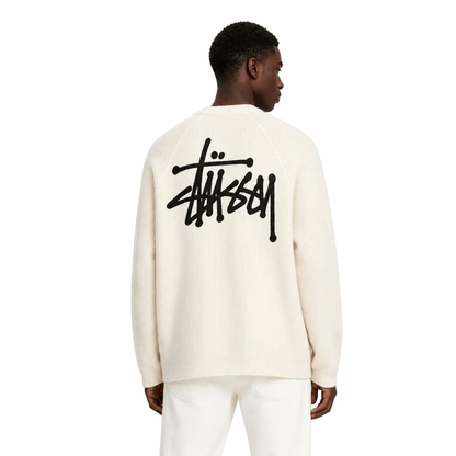 Stussy Raglan Thermal Long-Sleeve Crew Bone - AFewVibe