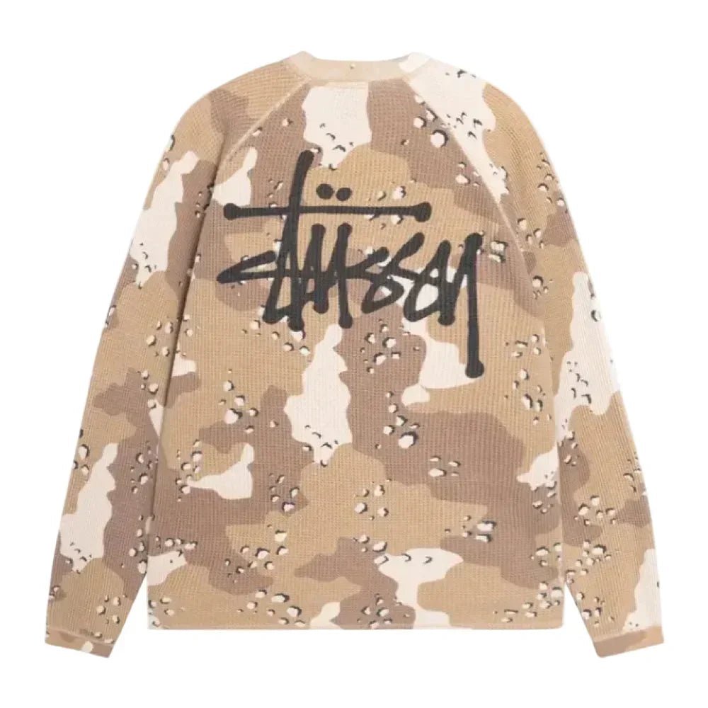 Stussy Raglan Thermal Long-Sleeve Crew Desert Camo – AFewVibe