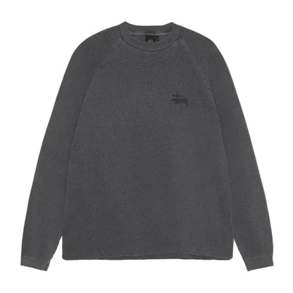 Stussy Raglan Thermal Long - Sleeve Crew Washed Black - Afewvibe