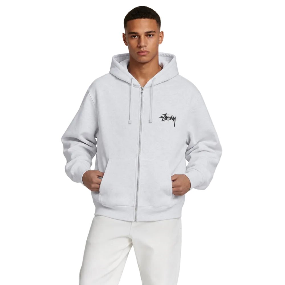 Stussy Shattered Zip Hoodie Ash Heather - AFewVibe